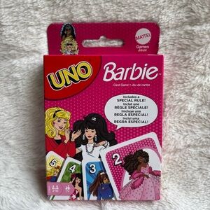 Mattel UNO Barbie Card Game NWT Special Rule Collectible Barbiemania Fun
